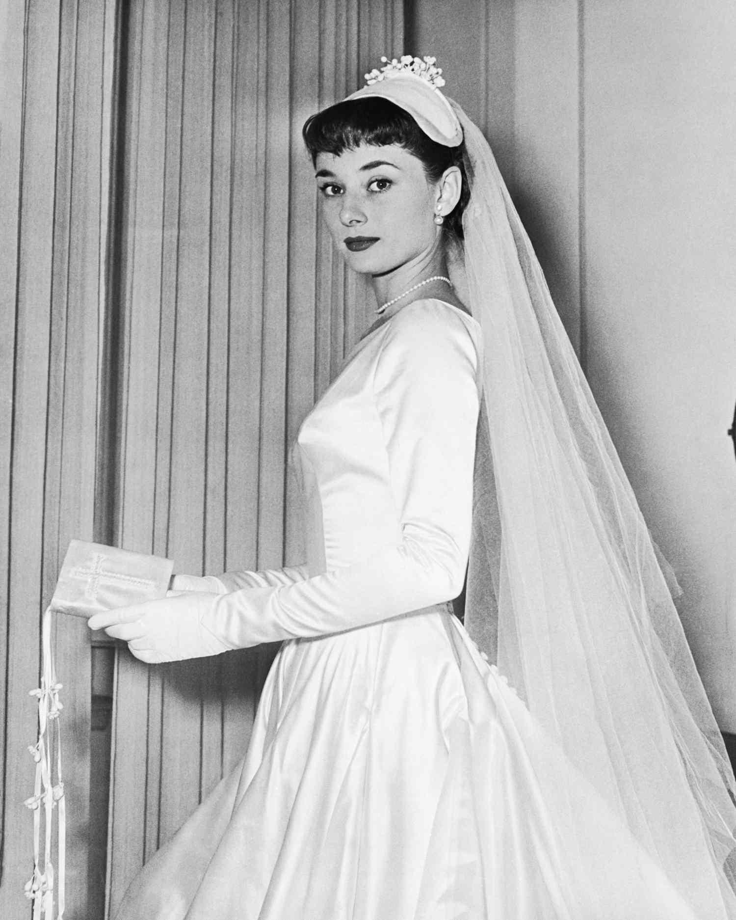 Audrey Hepburn in a wedding gown.